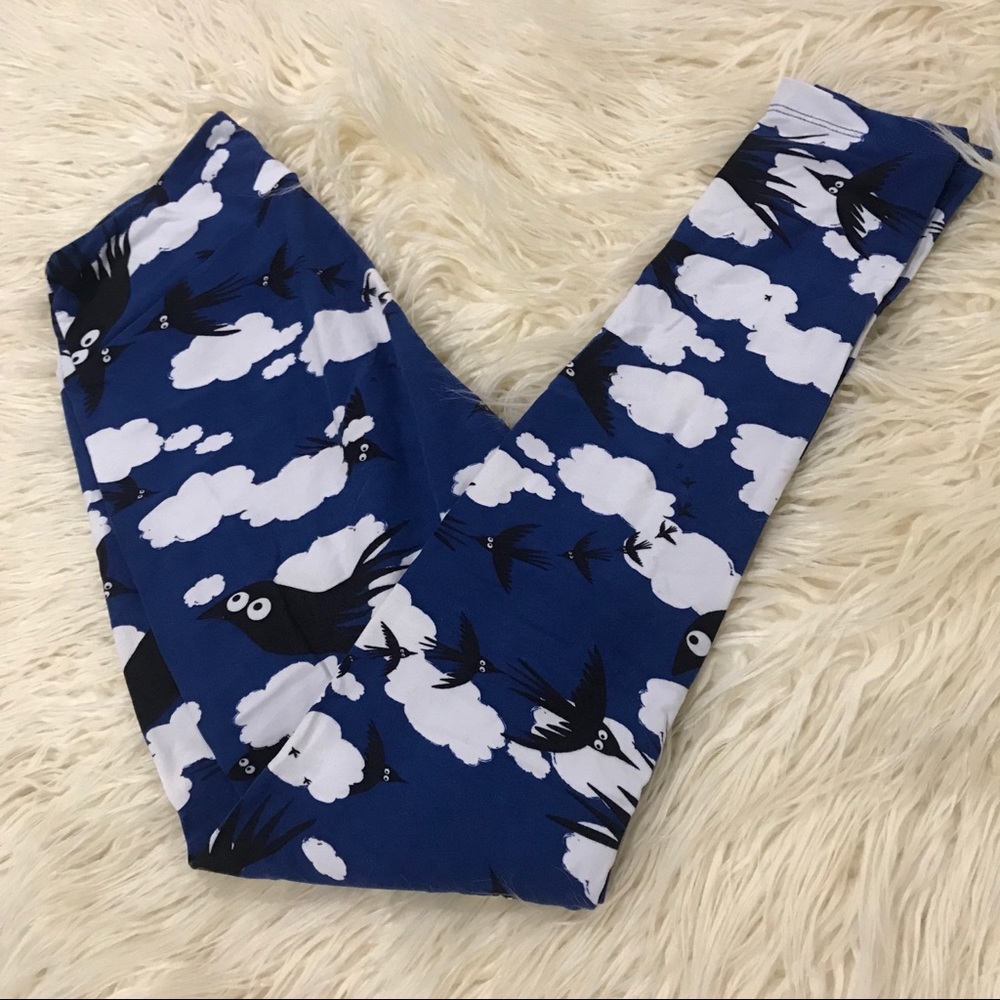 LuLaRoe bird and clouds Leggings